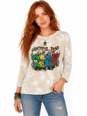 Grateful Dead Dancing Bears Long Sleeve Graphic Shirt XL 18/20 Tie Dye